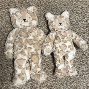 SLUMBERKINS KIN LYNX SET MOM & BABY STUFFED PLUSH TOYS SET 14” & 12” EUC